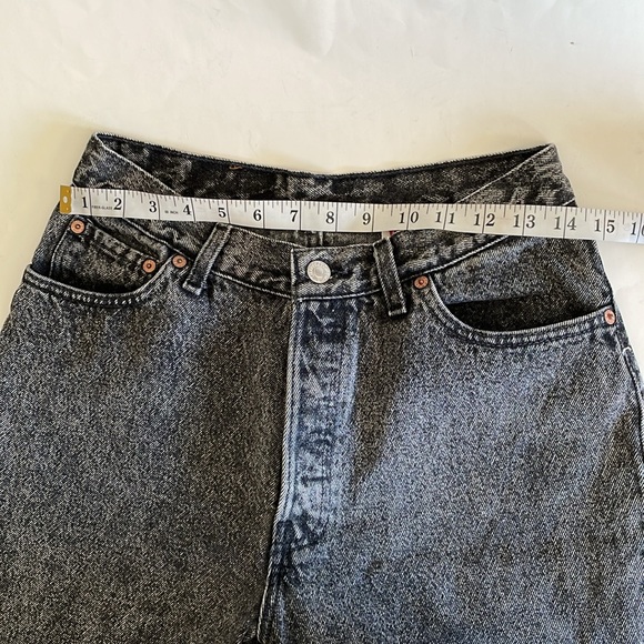 Vintage Levi’s 501 black acid wash Y2K button fly high waisted jeans size 13 J - Picture 8 of 15